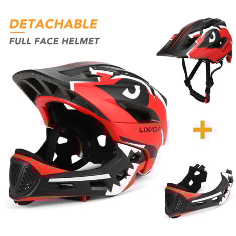 Casque de vélo - Détachable - Sports de plein air - Enfants - Rouge - Crocodile - 52-56/54-58cm