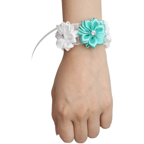 Lot De 4 Fleurs De Poignet Roses – Pour Mariage, événements – Blanc – Accessoire Demoiselles D’honneur