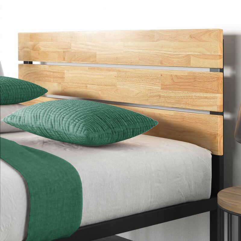 Zinus metal and online wood platform bed