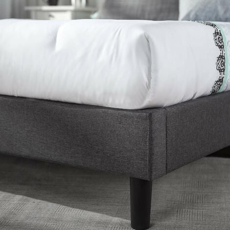 Dark grey deals upholstered platform bed