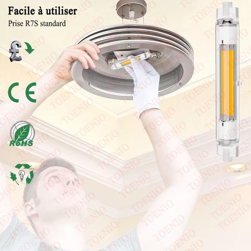 4pcs R7S 118mm LED bulb 30w Dimmable, Warm white 3000k, no flickering 2
