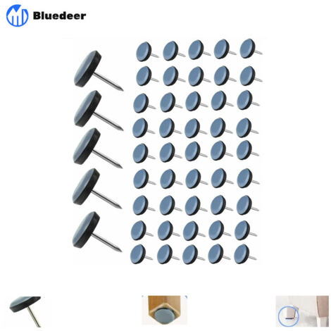 Bluedeer – Lot de 50 patins de meubles en Teflon 19mm – Ronds autocollants pour sols en bois et carrelage – Réduction du bruit et protection des parquets