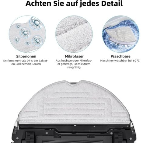 Ensemble de 17 accessoires pour robots aspirateurs Roborock S8 / S8+ comprenant 2 brosses principales, 4 chiffons de nettoyage, 4 filtres, 6 brosses latérales, 1 brosse de nettoyage
