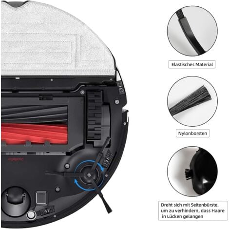 Ensemble de 17 accessoires pour robots aspirateurs Roborock S8 / S8+ comprenant 2 brosses principales, 4 chiffons de nettoyage, 4 filtres, 6 brosses latérales, 1 brosse de nettoyage