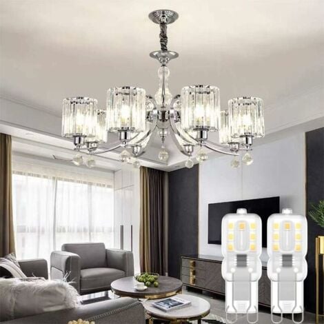 Lot de 8 ampoules LED G9, G9 LED 220 V Blanc naturel 5500 K 3 W équivalent halogène 30 W [Classe énergétique E] Bluedeer