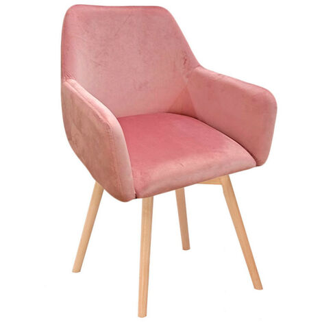 Chaise style fauteuil en velours rose framboise Elouan (lot de 2