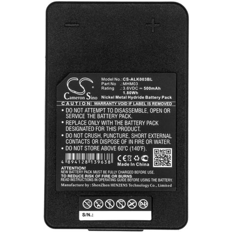 BATTERIA COMPATIBILE AUTEC ALK003BL NiMH 3,6V 500 mAh