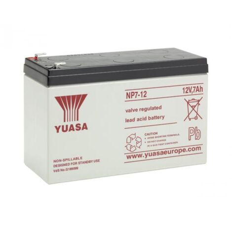 Yuasa NP7-12 NP7-12 Batteria al piombo 12 V 7 Ah Piombo-AGM (L x A x P) 151 x 98 x 65 mm Spina piatta 4,8 mm Esente da