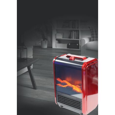 Roter Kamin - Venteo - Tragbarer, kompakter Kamin - Rot - Erwachsene - Flammeneffekt - Regulierbar 1500W