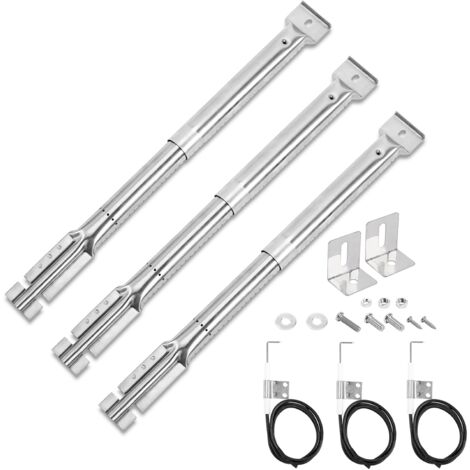 GFTIME 31-42 cm Universal Einstellbar Edelstahl Brenner Ersatzteil für die meisten gasgrills, Charbroil, Campingaz, Brinkmann, Barbecook Vanille, Perfect Flame, Master Forge, Uniflame, 3 Stück