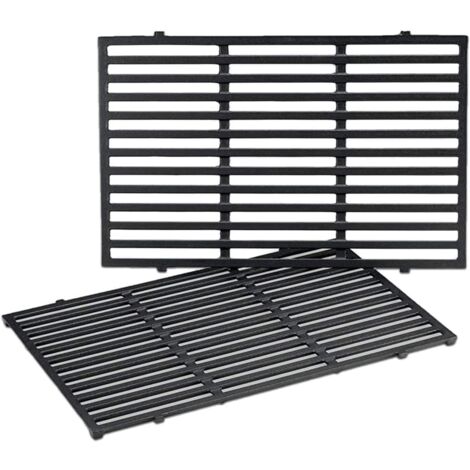 GFTIME 49,5 x 33 cm Gusseisen Grillrost 7524 für Weber Genesis 300 E/S/EP/CEP 310 320 330, Enders Monroe 3 SIK Turbo, Gitterrost Ersatzteile für Weber 7528, Nicht passt für Genesis II/SPIRIT, 2 Stück