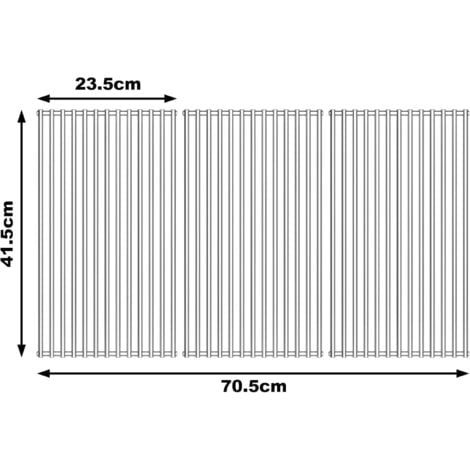 GFTIME 41.5 x 70.5cm Edelstahl Grillrost für Burnhard Big FRED Gasgrill, Spülmaschinenfest, 3 Stücke