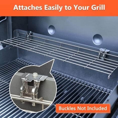 GFTIME 65,4 cm Grill Warmhalterost Edelstahl für Weber Genesis II E-310 315 330 335, II S-310 335 mit vorderen Regulierknopf (ab 2017), Edelstahl Grillrost für Weber Genesis II 300 Serie, 1 Stück