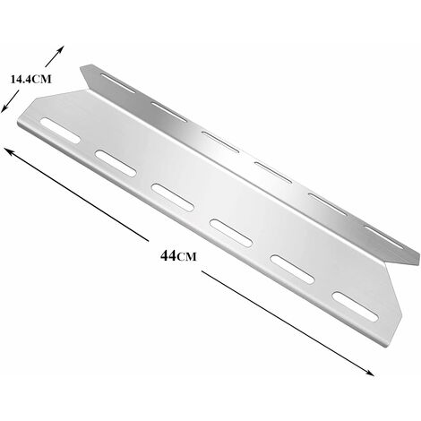 GFTIME 44 x 14,4 cm Edelstahl Universal Brennerabdeckung Ersatzteile für Charbroil, Enders Monroe 3 (Nicht für Enders Monroe PRO 3 SIK Turbo), Edelstahl Heizplatte Gasgrills Ersatzteile, 4 Stück