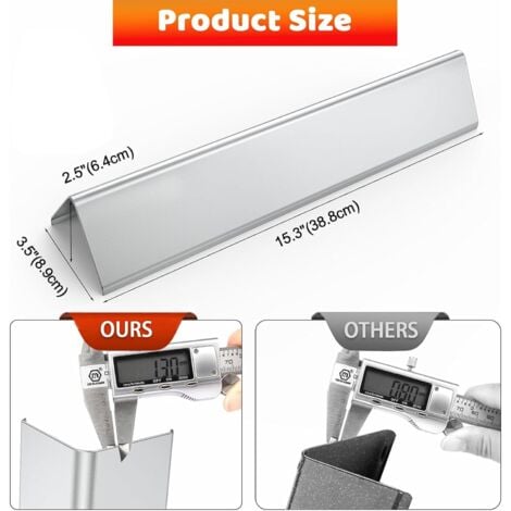 GFTIME 38,9cm Flavorizer Bar 7635 Zubehör für Weber Spirit I & II 200 E210 S210 E220 S220 mit Vorderen Brennerknöpfen (2013 und Neuer), Edelstahl Hitzeschild, Ersatzteile Aromaschienen, 3 Stück