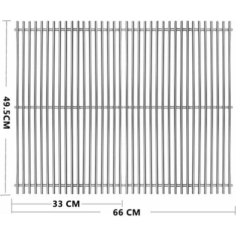 GFTIME 7528 49,5 x 33 cm Edelstahl Grillrost für Weber Genesis 300 E/S/EP/CEP-310 320 330, Enders Monroe 3 SIK Turbo, Gitterrost Ersatzteile Weber 7524, Nicht passt für Genesis II /SPIRIT, 2 Stück