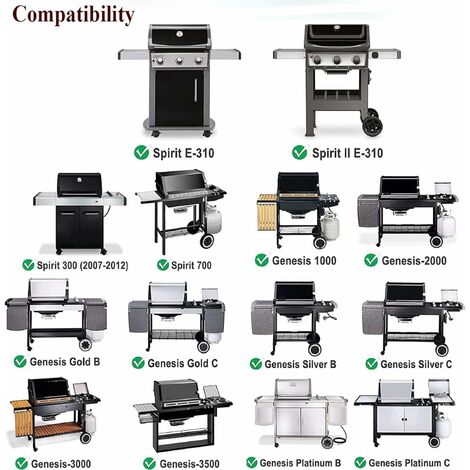 GFTIME 7639 44,4 x 30CM Grillrost Edelstahl für Weber Spirit 300, Spirit I & II 300 Series Spirit E/S/SP 310 320 330, Spirit 700, Weber 900, Grillroste Ersatzteile für Weber 65906 7638 7639, 2 Stück