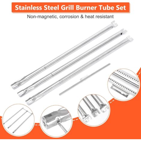 GFTIME 57CM Flavourizer Bar & 71CM Brenner für Weber Spirit 300 E310 E320 mit 3 Seitlichen Bedienknöpfen (2007-2012), Spirit 700 900, Brennerabdeckung & Grillbrenner Ersatzteile für Weber 7508 7536