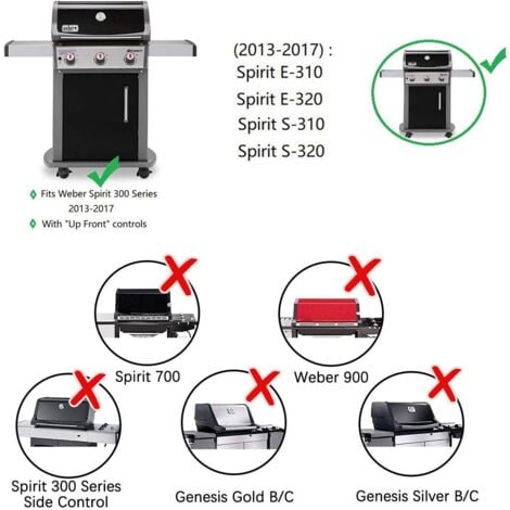 GFTIME Edelstahl Brenner 69787 für Weber Spirit I II 300 E310 E320 S310 S320 SP310 SP320, Spirit II/LX 310 mit 3 vorderen Brennerknöpfen (2013-2017), Ersatzteile Brennerrohr für Weber 69787