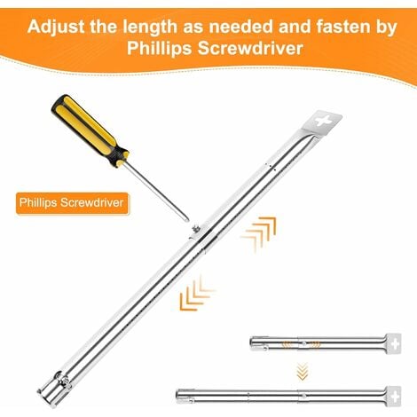GFTIME 31-44 cm Universal Brenner Ersatzteile für Campingaz, Landmann, Taino, Tepro, Napoleon, Charbroil, Mr Gardener, Master Forge, Perfect Flame Gasgrill Edelstahl Rohrbrenner Zubehör, 3 Stück