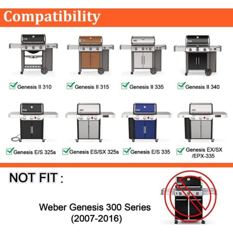 GFTIME 47,6 x 33,7cm Gusseisen-Grillroste 66095 für Weber Genesis II LX 300 Series, Genesis II LX E-340 S-340, Genesis II S-310 (2017), Genesis II 310 335 (2019), Gussrost 2 Stück