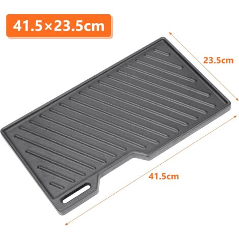 GFTIME 41,5 x 23,5cm Gusseisen Grillplatte für alle gasgrill der Burnhard Fred Serie, für Taino, gasgrill Wendeplatte für Burnhard Fred, Fred JR, Big Fred, Fat Fred, Taino Platinum, Black 4 6 Serie