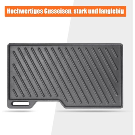 GFTIME 41,5 x 23,5cm Gusseisen Grillplatte für alle gasgrill der Burnhard Fred Serie, für Taino, gasgrill Wendeplatte für Burnhard Fred, Fred JR, Big Fred, Fat Fred, Taino Platinum, Black 4 6 Serie