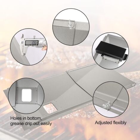 GFTIME Universal Fettwanne mit Auffangwanne 60cm bis 80cm, Verstellbar Tropfpfanne für 3/4/5 Brenner Gasgrill von Charbroil, Dyna Glo, Nexgrill, Kenmore, Uniflame und mehr, Edelstahl Ersatzteile