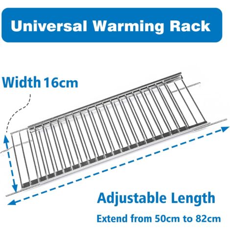 GFTIME 50 cm bis 82 cm Universal Warmhalterost, Verstellbar für Burnhard, Nexgrill, Dynaglo, Monument 4/5 Brennergrills, Ersatzteil für den oberen Grillrost aus Edelstahl