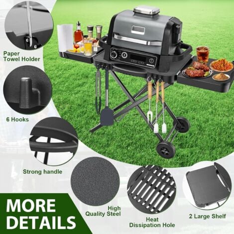 GFTIME Grilltischwagen fur Weber Q100 Q200 Q300 Serie Enders Urban Ninja Woodfire Grill Burnhard Wayne Grillstander