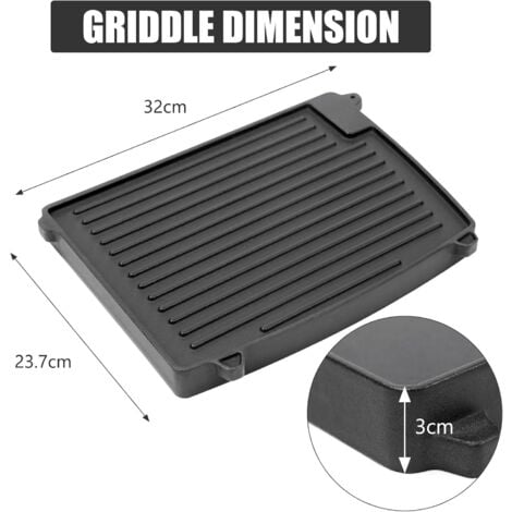 GFTIME Gusseisen Grill-Wende-Platte für Enders Urban, Urban Pro, Explorer, Explorer Pro, Grillplatte Grill-Zubehör, Massive Grill-Gussplatte, Grillpfanne für Enders 2075, 1 Stück