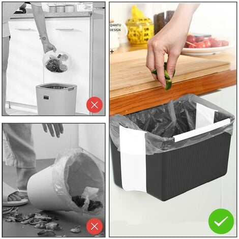 Poubelle de cuisine à suspendre – Mini poubelle pliable pour cuisine – Mini  poubelle pliable à suspendre pour porte d'armoire de cuisine, petite