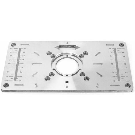 Table de défonceuse en aluminium, Plaque d'insertion pour table de toupie,  avec 4 anneaux et