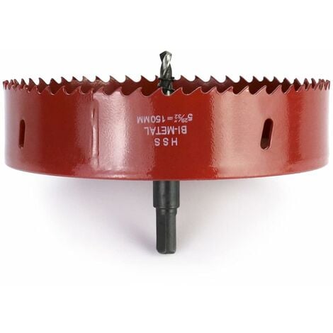 Scie cloche 60 mm, acier rapide HSS M42 bi-métal, fraise à trous avec tige  hexagonale et foret pour bois, cloison sèche et tôle métallique, 1 pièce