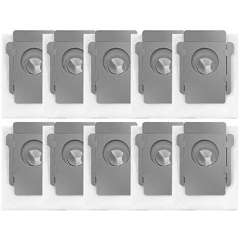 Paquet de 10 sacs d'aspirateur pour Irobot Roomba I7 I7 S9 J7 + E5 E6 E7  pour sacs de remplacement Irobot pour Irobot Roomba I7