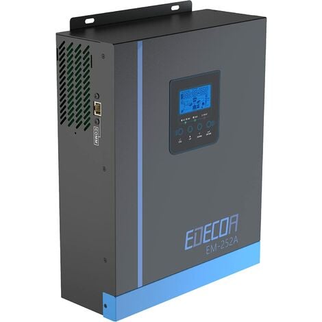EDECOA 2500w Hybrid Wechselrichter 24v auf 220v 230v 2.5KVA/2500W Solar  Ladegerät MPPT 80A Reiner