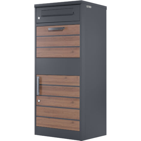 Zelsius buzón, paquetes  RAL7016 antracita  Acero galvanizado, recubrimiento polvo, efecto madera