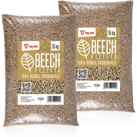 BBQ-Toro Pellets de Haya para Parrilla 100% Madera de Haya  30 kg  Pellets de Haya para Parrilla