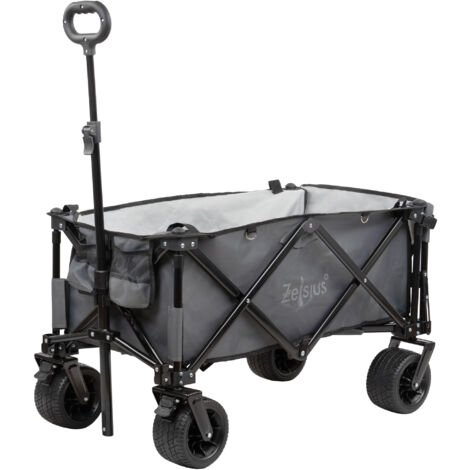 Zelsius Carro de Mano Plegable con Ruedas y Frenos  Capacidad 80 kg - 98 Litros.