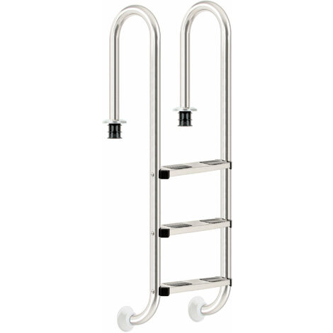 Zelsius Escalera para piscina de acero inoxidable con 3 peldaños 50,2 x 36,5 x 158 cm