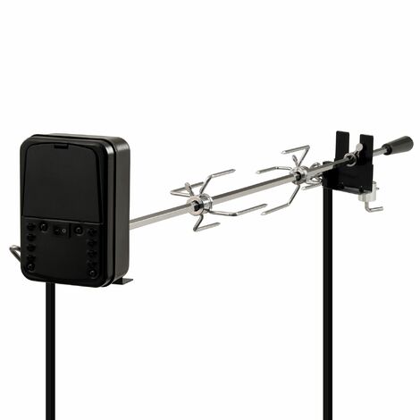 BBQ-Toro juego de pinchos para barbacoa de camping, 90 cm, 2 agujas para carne, motor (baterÃ­a)