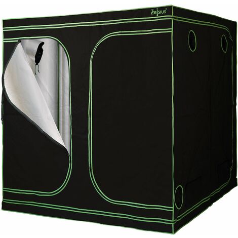 Zelsius Armario de cultivo 200 x 200 x 200 cm negro/verde Cultivo de plantas de interior