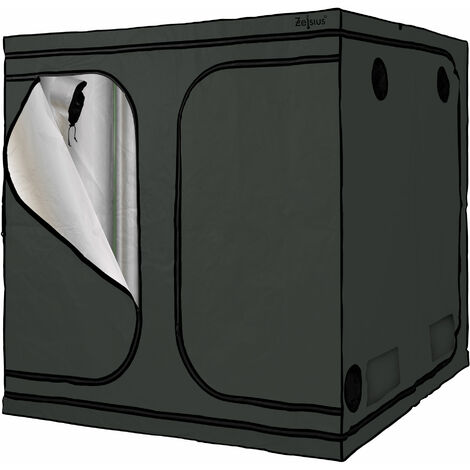 Zelsius Armario de cultivo 200 x 200 x 200 cm gris/negro Cultivo de plantas de interior