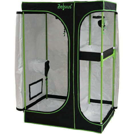 Zelsius Carpa de cultivo 120 x 90 x 145 cm negro/verde Cultivo de plantas en interior
