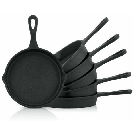 BBQ-Toro Sartenes de hierro fundido (juego de 6) Ø 12,5 cm ya quemadas