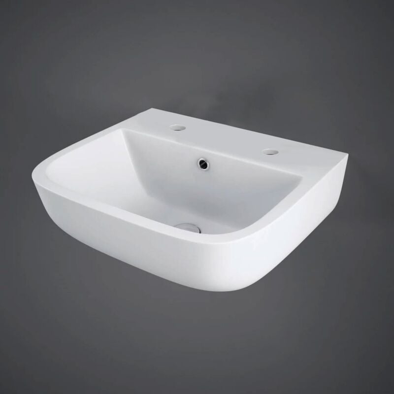 RAK Series 600 400mm Wall Hung Basin with 2 Tap Holes - SE0502AWHA