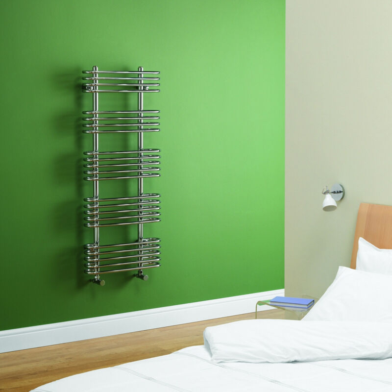 Kartell Oakland Chrome 1180mm x 500mm Designer Towel Rail - OAK-1