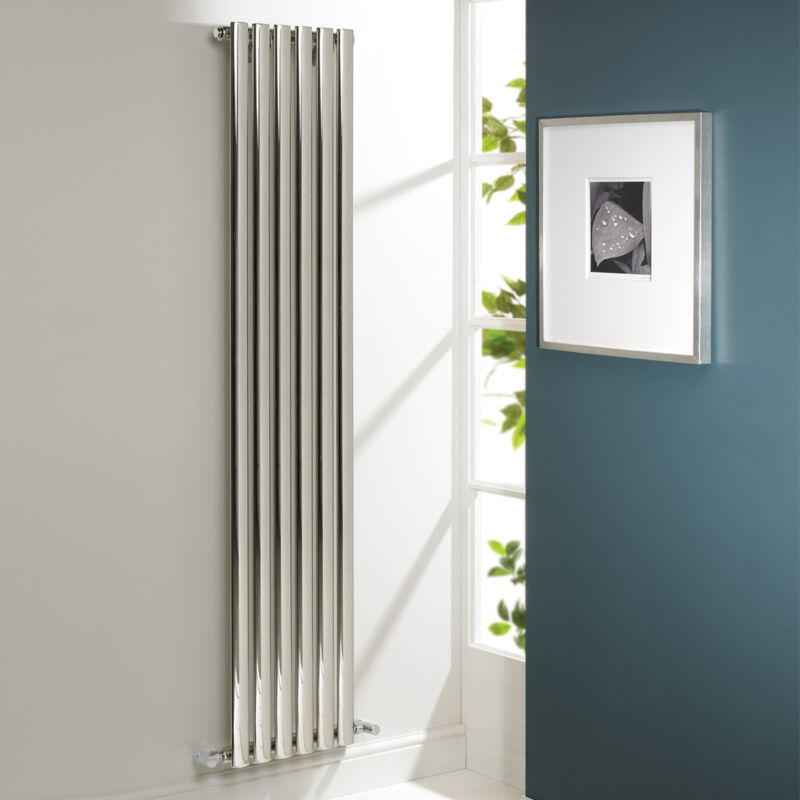 Kartell Aspen Stainless Steel 1800mm x 250mm Double Panel Designer Vertical Radiator - ASP180-25D