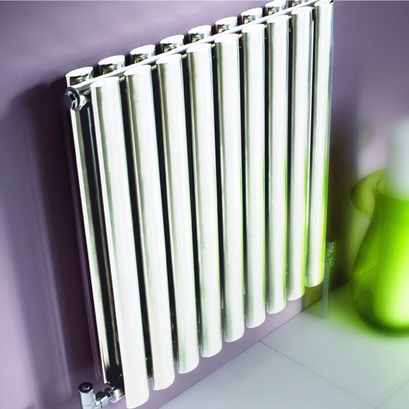 Kartell Aspen Stainless Steel 600mm x 400mm Single Panel Designer Horizontal Radiator - ASP60-40S