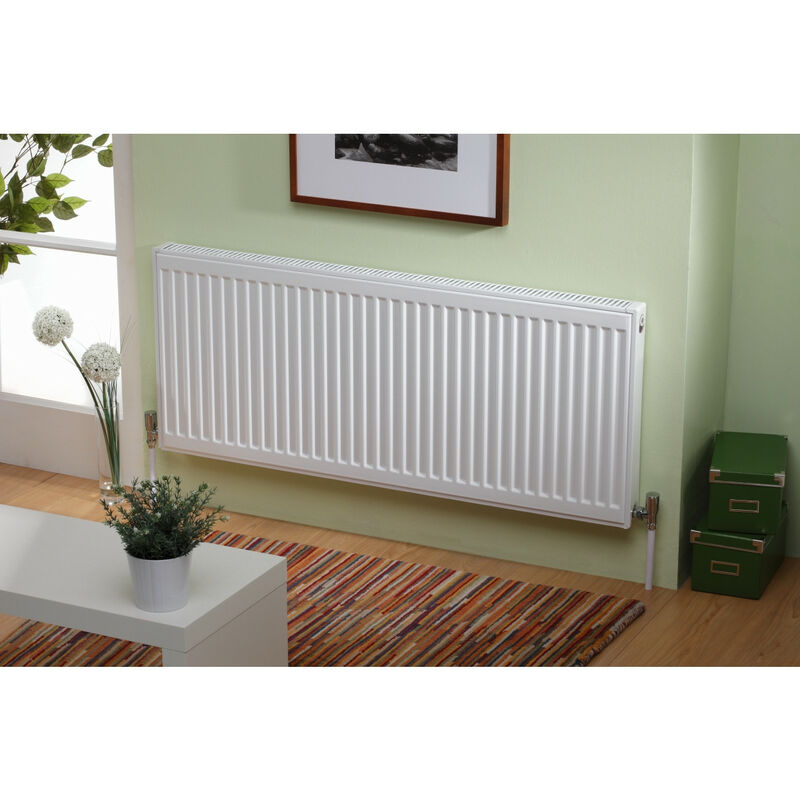 Kartell K-RAD Kompact Type 11 White 300mm x 400mm Single Panel with Single Convector Horizontal Radiator - S304K